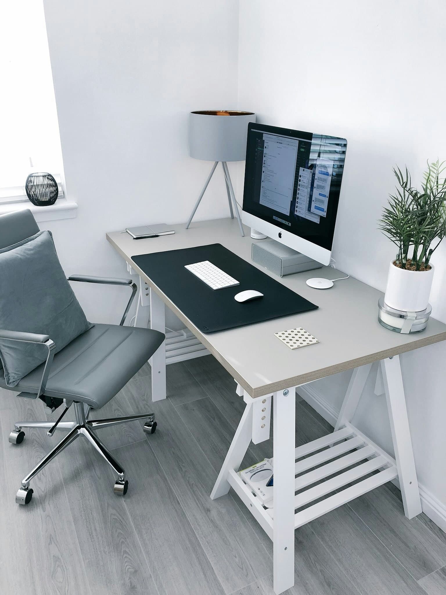 Organized workspace with planner and laptop